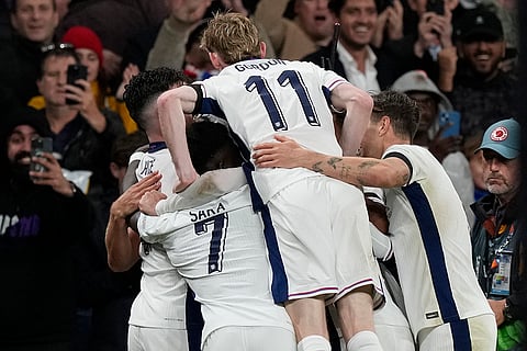 UEFA Nations League, England vs Finland: England players celebrate after England's Harry Kane scored his side's opening goal